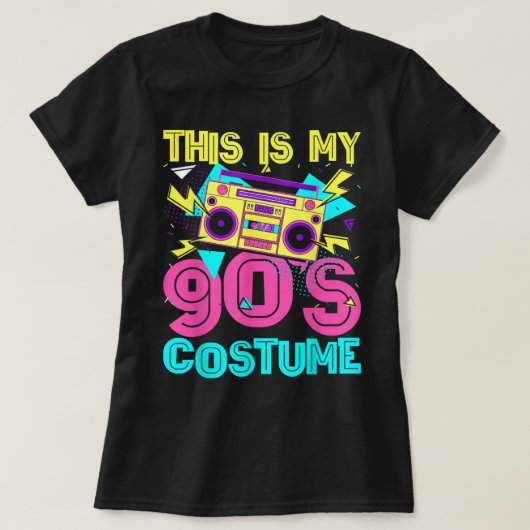 90年代のコスチュームレトロ90年代の音楽テーマパーティー Tシャツ (デザイン正面)
