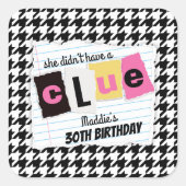 90年代のサプライズ千鳥格子のバースデーパーティー スクエアシール (正面)