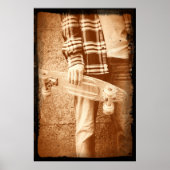 90年代のスクールスケートボードのポスター ポスター (正面)