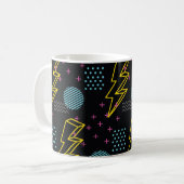 90年代のスタイル:カラフル抽象芸術パターン コーヒーマグカップ (正面左)