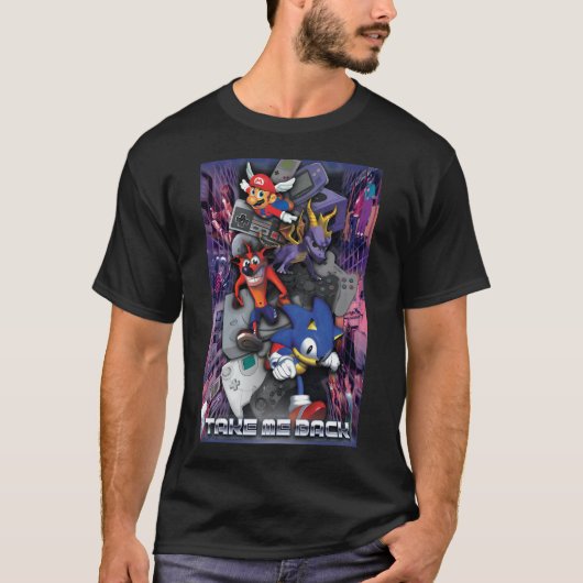 90年代のテレビゲームの懐かしさ Tシャツ (正面)