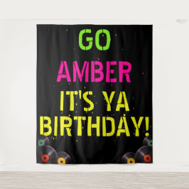 90年代のネオンカラー|ヒップホップの誕生日写真バックドロップ タペストリー