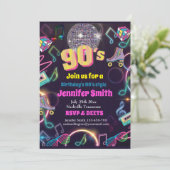 90年代のネオンディスコスタイルレトロ 招待状 (スタンド正面)