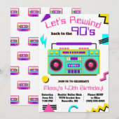 90年代のバースデーパーティーへタイムスリップしよう 招待状 (正面/裏面)