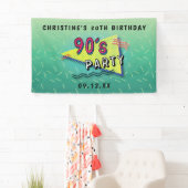 90年代のパーティーパターン旗 横断幕 (インサイチュ)