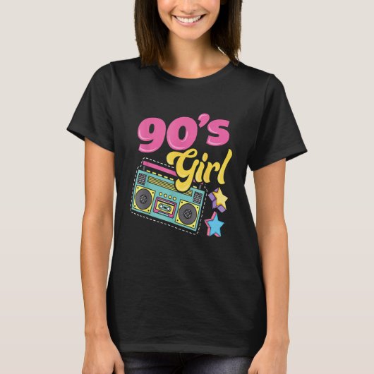 90年代のパーティー- 90年代の女の子 – パーティー衣装ビンタ Tシャツ (正面)