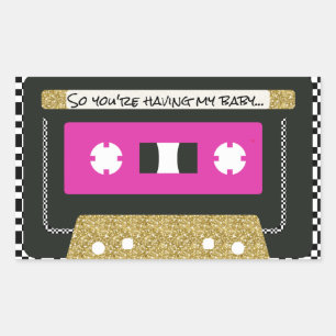90年代のヒップホップの時代遅れのMixtapeの好意のステッカー 長方形シール