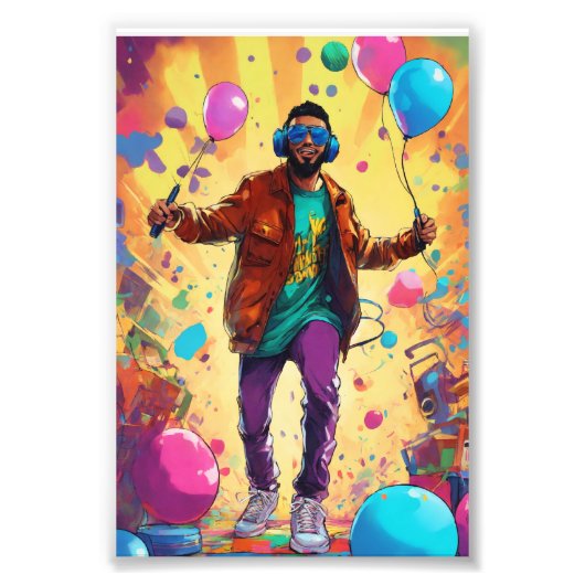 90年代のヒップホップコンサートのポスター フォトプリント            (正面)