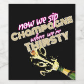 90年代のヒップホップズローバックベビーシャワーワきらめくイン ワインラベル (シングルラベル)