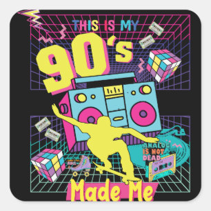 90年代のヒップホップビベスレトロで作られた スクエアシール