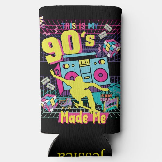 90年代のヒップホップビベスレトロで作られた スリム缶クーラー (裏面)