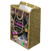 90年代のヒップホップ{女の子}都市ベビーシャワーのギフトバッグ ミディアムペーパーバッグ (裏面アングル)