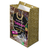 90年代のヒップホップ{女の子}都市ベビーシャワーのギフトバッグ ミディアムペーパーバッグ (正面アングル)