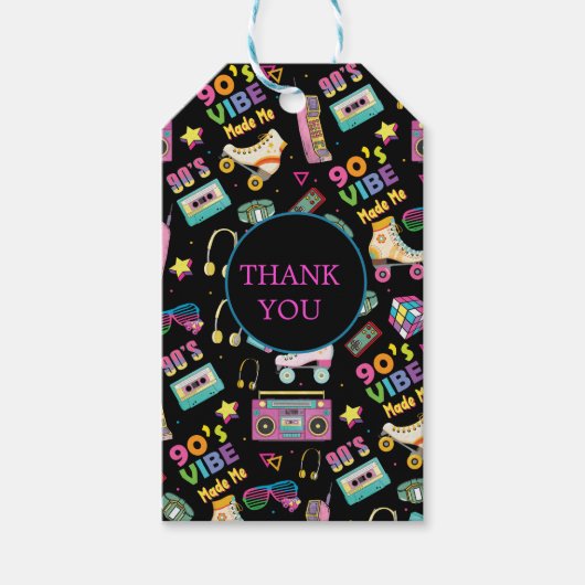 90年代のヒップホップVibesレトロが私のパターンを作った ギフトタグ (正面)