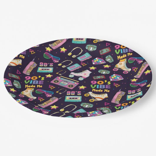 90年代のヒップホップVibesレトロが私のパターンを作った ペーパープレート (アングル)