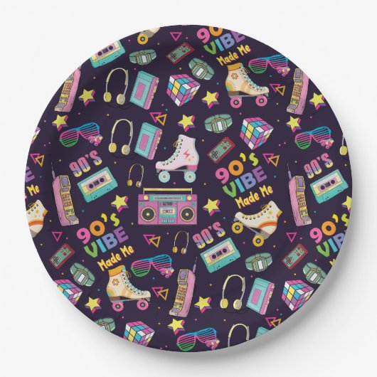 90年代のヒップホップVibesレトロが私のパターンを作った ペーパープレート (正面)
