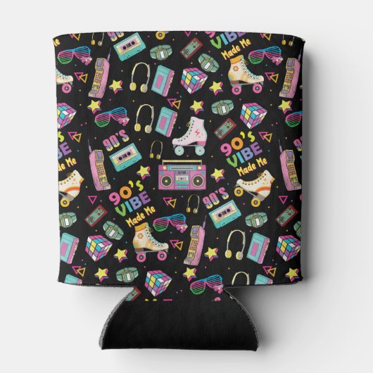 90年代のヒップホップVibesレトロが私のパターンを作った 缶クーラー (裏面)