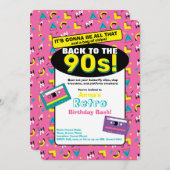 90年代のピンクの招待状 招待状 (正面/裏面)