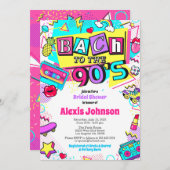 90年代のブライダルシャワーへの招待にバッハ 招待状 (正面/裏面)