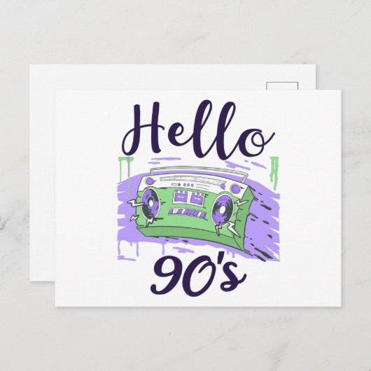 90年代のラジオカセットレコーダー ポストカード (正面/裏面)