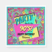 90年代のレトロなパーティーパーソナライズされたナプキン スタンダードランチョンナプキン (正面)