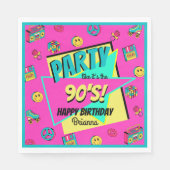 90年代のレトロなパーティーパーソナライズされたナプキン スタンダードランチョンナプキン (正面)