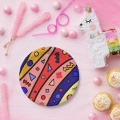 90年代のレトロをテーマにした紙プレート ペーパープレート (パーティー)