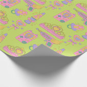 90年代のレトロアイコンパターン ラッピングペーパー (角)