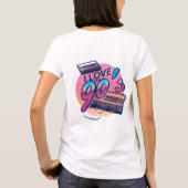 90年代のレトロテープカセおもしろいット誕生日が大好き Tシャツ (裏面)