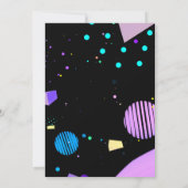 90年代のレトロネオン30歳の誕生日に戻る 招待状 (裏面)