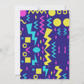 90年代のレトロモダン誕生日に戻る 招待状 (裏面)