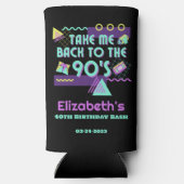 90年代のレトロ誕生日に戻る スリム缶クーラー (裏面)