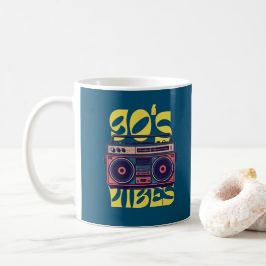 90年代のヴィーベヴィンテージブームボックス コーヒーマグカップ (ドーナツ)