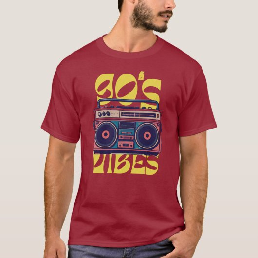 90年代のヴィーベヴィンテージブームボックス Tシャツ (正面)