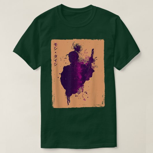 90年代の侍の戦士日本のストリートウェアVAPORWAVE Tシャツ (デザイン正面)