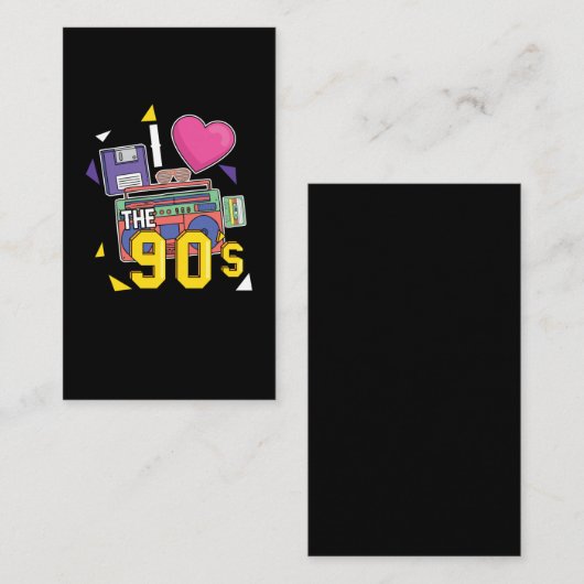 90年代の古い音楽パーティー生まれ1990年代 名刺 (正面/裏面)