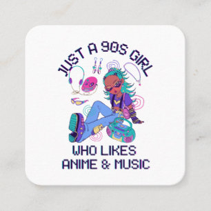 90年代の女の子、音楽好き スクエア名刺
