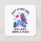 90年代の女の子、音楽好き スクエア名刺 (裏面)