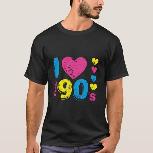 90年代の女性用メンズティーの服が大好き Tシャツ (正面)