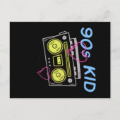 90年代の子供 レトロな雰囲気のカセットプレーヤー ポストカード (正面)