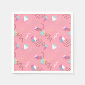 90年代の幾何学模様と正方形 スタンダードカクテルナプキン (正面)