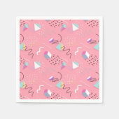 90年代の幾何学模様と正方形 スタンダードカクテルナプキン (正面)