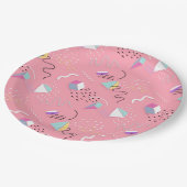 90年代の幾何学模様と正方形 ペーパープレート (アングル)