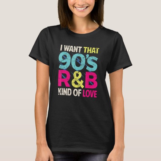 90年代の恋人シャツ90年代のR&B Kind Love R Tシャツ (正面)
