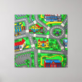 90年代の懐かしさ、トラックカーロードノスタルジック キャンバスプリント (正面)