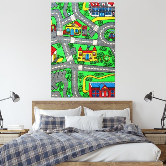 90年代の懐かしさ、トラックカーロードノスタルジック キャンバスプリント (インサイチュ (寝室))