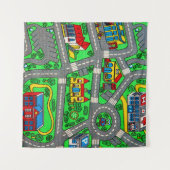 90年代の懐かしさ、トラックカーロードノスタルジック タペストリー (正面(横))