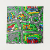 90年代の懐かしさ、トラックカーロードノスタルジック タペストリー (正面)