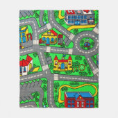 90年代の懐かしさ、トラックカーロードノスタルジック フリースブランケット (正面)