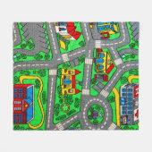 90年代の懐かしさ、トラックカーロードノスタルジック フリースブランケット (正面(横))